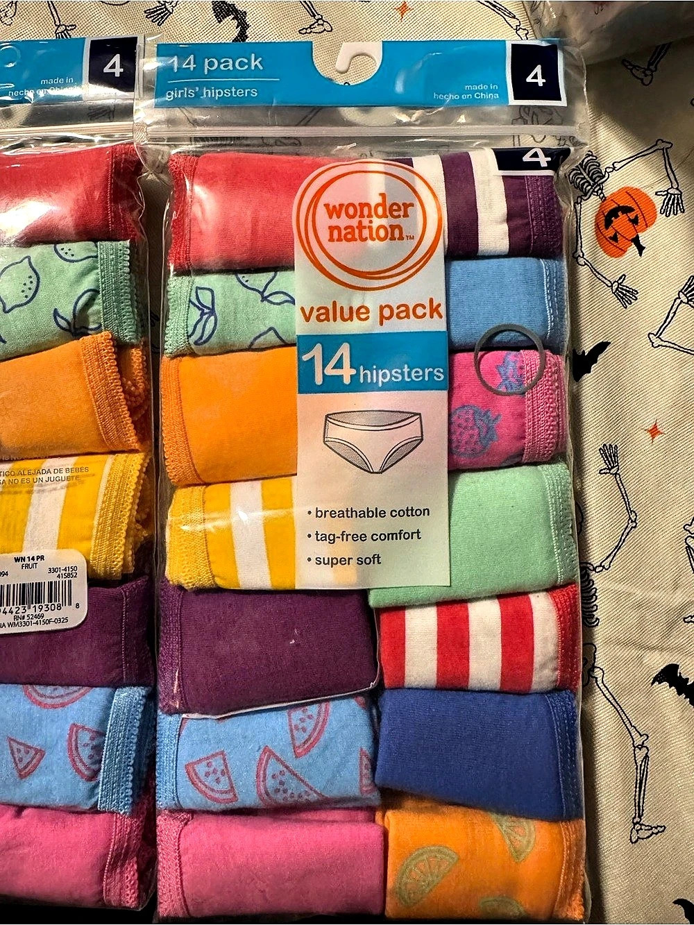 Wonder Nation Girls Hipster Cotton Underwear 14-Pack Size 4